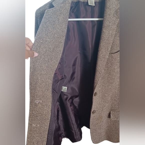 Womens' Blazer, 8,  Evan Picone Tweed Blazer, Brown, Classic Style - Picture 6 of 10